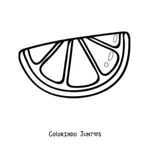 Desenho para colorir de um pedaco de laranja