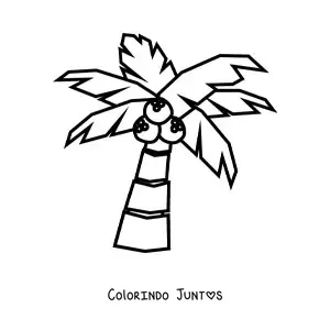 Desenho para colorir de um coqueiro