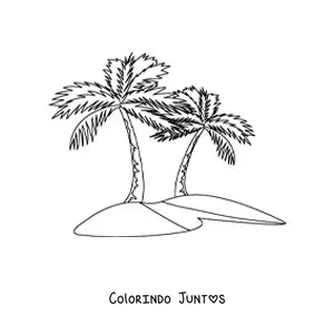 Desenho para colorir de duas palmeiras