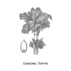 Desenho para colorir de uma palmeira de bétel