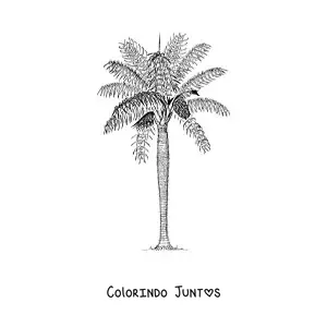 Desenho para colorir de uma palmeira espinhosa