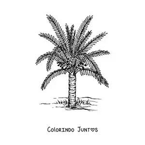 Desenho para colorir de uma palmeira de sagu