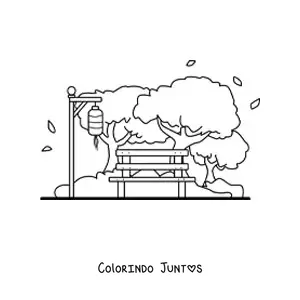 Desenho para colorir de várias cerejeiras japonesas