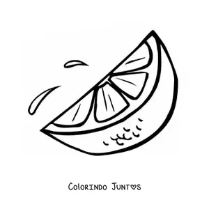 Desenho para colorir de um pedaco de laranja suculento