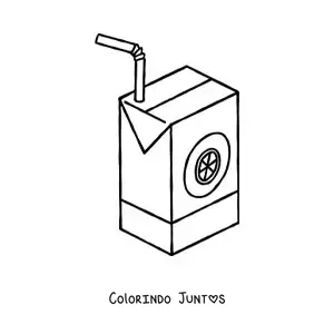 Desenho para colorir de uma embalagem de suco de laranja