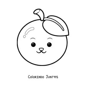 Desenho para colorir de uma laranja animada kawaii