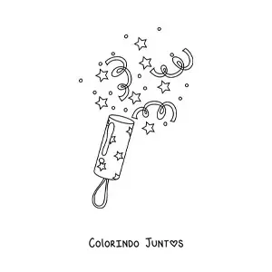 Desenho para colorir de um confete de Ano Novo
