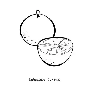 Desenho para colorir de uma laranja e meia
