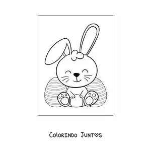 Desenho para colorir de um coelho da pascoa grande