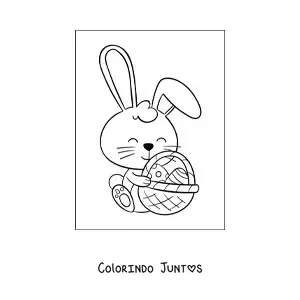 Desenho para colorir do coelho da pascoa animado