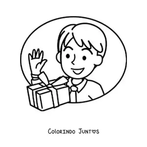 Desenho para colorir de um presente para o pai no Dia dos Pais