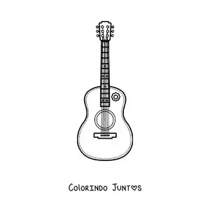 Desenho para colorir de um violao espanhol