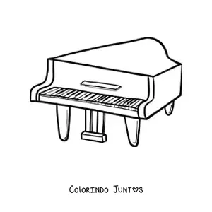 Desenho para colorir de um piano de cauda