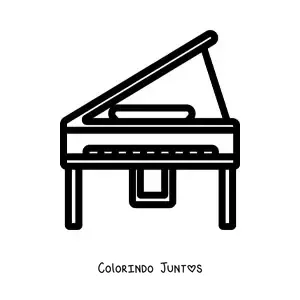 Desenho para colorir de um piano simples