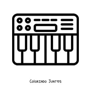 Desenho para colorir de um teclado eletronico