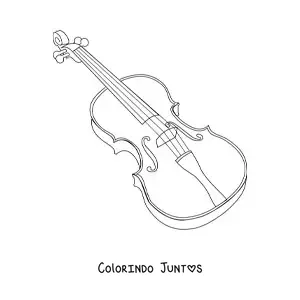 Desenho para colorir de um violino realista