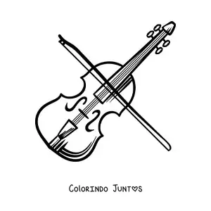 Desenho para colorir de um violino simples