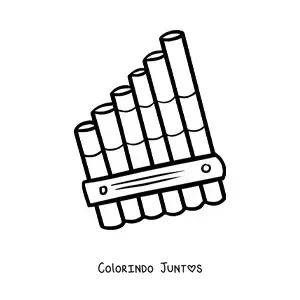 Desenho para colorir de uma flauta de pa