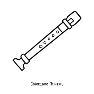 Desenho para colorir de uma flauta doce