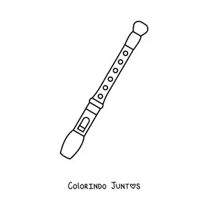 Desenho para colorir de uma flauta doce simples