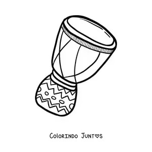 Desenho para colorir de um tambor africano