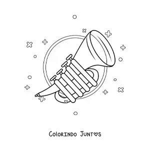Desenho para colorir de um trompete