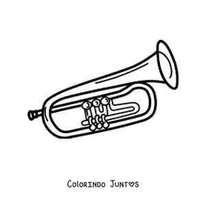 Desenho para colorir de um trompete moderno