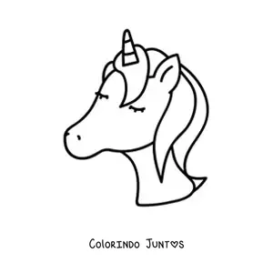Desenho para colorir kawaii da cabeça de um unicórnio