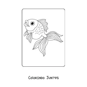 Desenho para colorir de um peixe-dourado de olhos brilhantes