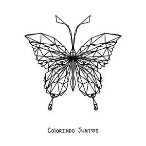Desenho para colorir de uma borboleta com figuras geometricas