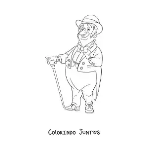 Desenho para colorir do desenho de um cavalheiro vintage