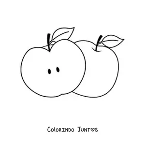 Desenho para colorir de meia maçã