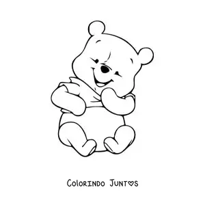 Desenho para colorir do Ursinho Pooh bebe sorridente