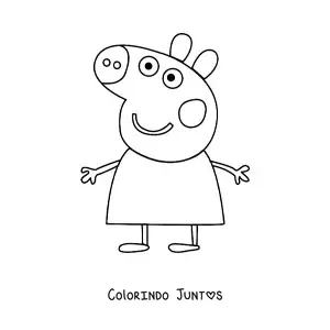 Desenho para colorir da Peppa Pig sorridente