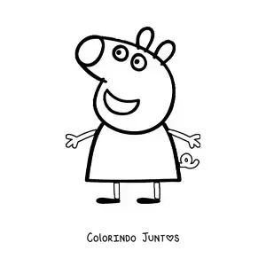 Desenho para colorir da Peppa sorridente