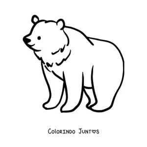 Desenho para colorir de um urso em quatro patas