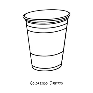 Desenho para colorir de um copo de plastico vazio