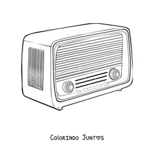 Desenho para colorir de um radio vintage sem antena