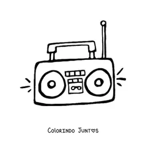 Desenho para colorir de um radio gravador portatil com antena