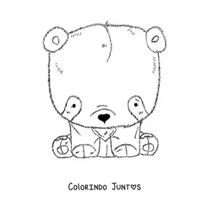 Desenho para colorir de um urso panda de pelucia