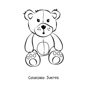 Desenho para colorir de um ursinho de pelucia