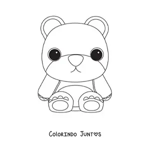 Desenho para colorir de um ursinho de pelucia de olhos grandes