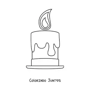 Desenho para colorir de uma vela acesa