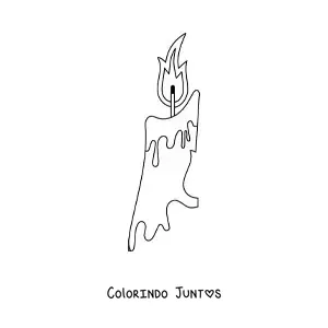 Desenho para colorir de uma vela derretendo