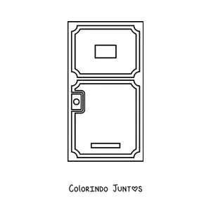 Desenho para colorir de uma porta de madeira simples