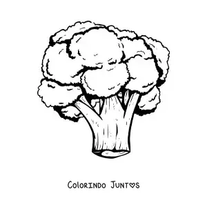 Desenho para colorir de um brocolis realista