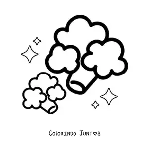 Desenho para colorir de dois pedacos de brocolis