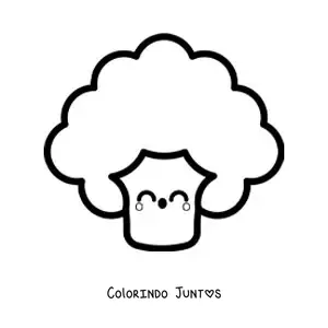 Desenho para colorir de um brocolis kawaii
