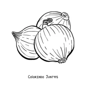 Desenho para colorir de 3 cebolas