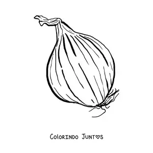 Desenho para colorir de uma cebola grande